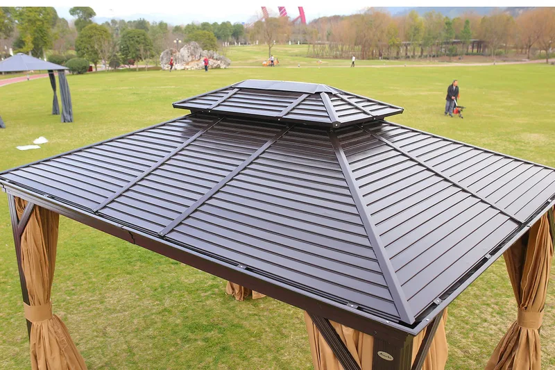 Sunsetia Paviljong 300x400x270 cm - Brun/Beige - Hagemøbler & utemiljø - Solbeskyttelse - Paviljong - Komplett paviljong