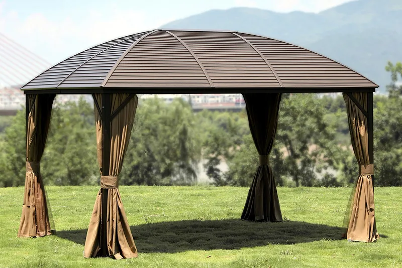 Sunsetia Paviljong 400x300x194 cm - Beige - Hagemøbler & utemiljø - Solbeskyttelse - Paviljong - Komplett paviljong