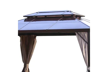 Sunsetia Paviljong 300x400x270 cm Polykarbonattak - Beige - Hagemøbler & utemiljø - Solbeskyttelse - Paviljong - Komplett paviljong