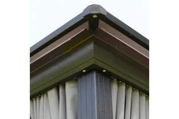 Sunsetia Paviljong 300x300x270 cm Polykarbonattak - Brun/Beige - Hagemøbler & utemiljø - Solbeskyttelse - Paviljong - Komplett paviljong