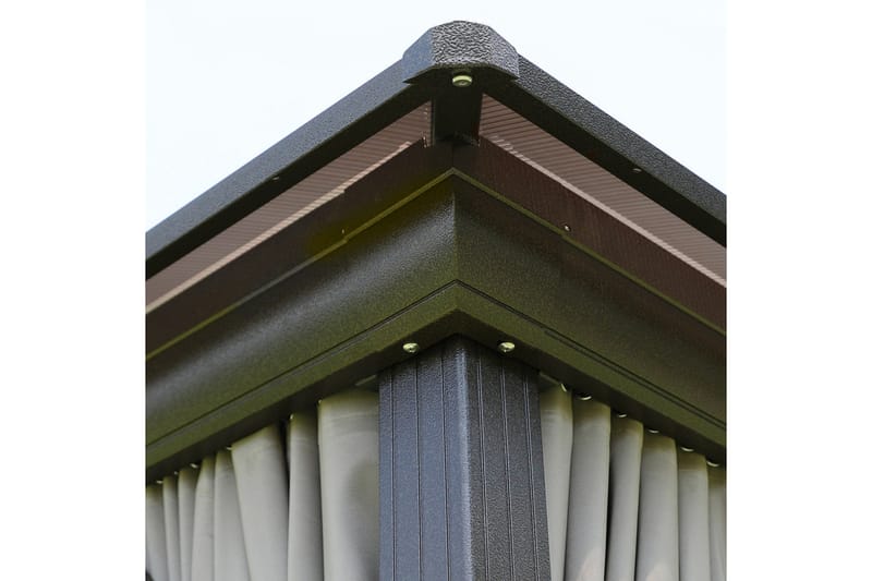 Sunsetia Paviljong 300x300x270 cm Polykarbonattak - Brun/Beige - Hagemøbler & utemiljø - Solbeskyttelse - Paviljong - Komplett paviljong