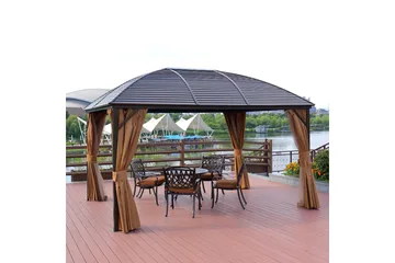 Sunsetia Paviljong 400x300x194 cm - Beige - Hagemøbler & utemiljø - Solbeskyttelse - Paviljong - Komplett paviljong