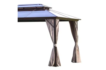 Sunsetia Paviljong 300x400x270 cm Polykarbonattak - Beige - Hagemøbler & utemiljø - Solbeskyttelse - Paviljong - Komplett paviljong