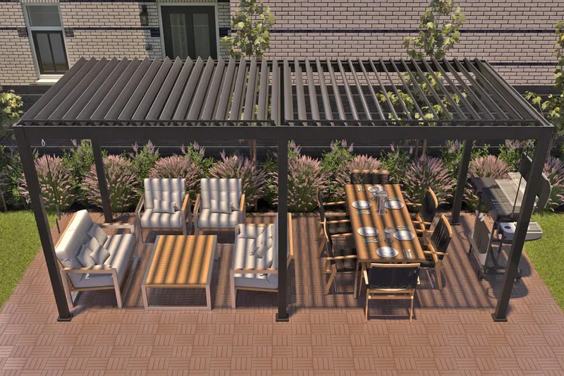 Mirador Paviljong uten Vegger 300x400x250 cm - Mørkegrå - Hagemøbler & utemiljø - Solbeskyttelse - Paviljong