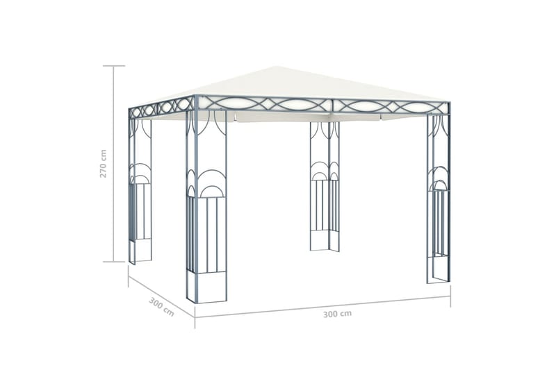 Paviljong 300x300 cm kremhvit - Komplett paviljong