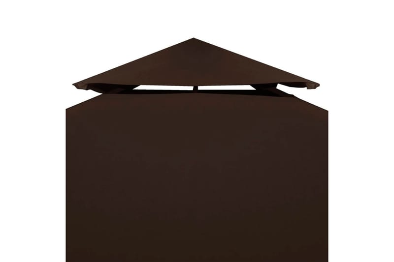 Dobbel toppduk til paviljong 310 g/m² 3x3 m brun - Paviljongtak