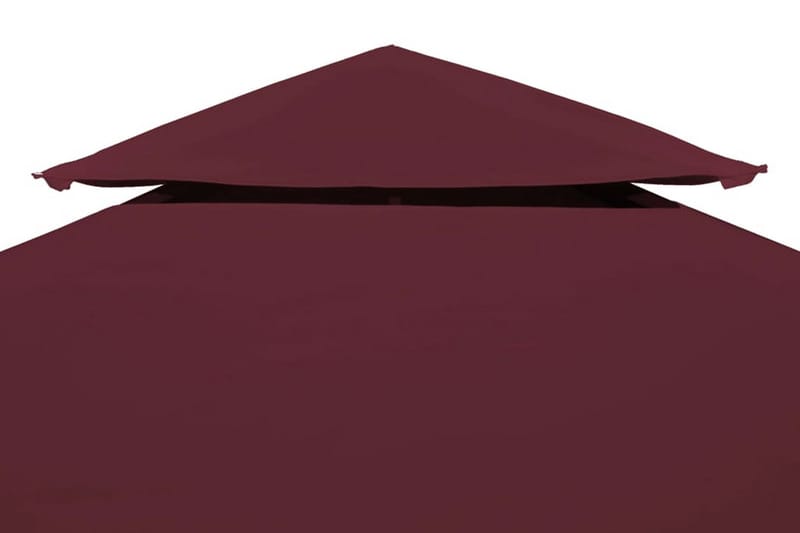 Dobbel toppduk til paviljong 310 g/m² 3x3 m vinrød - Rød - Paviljongtak