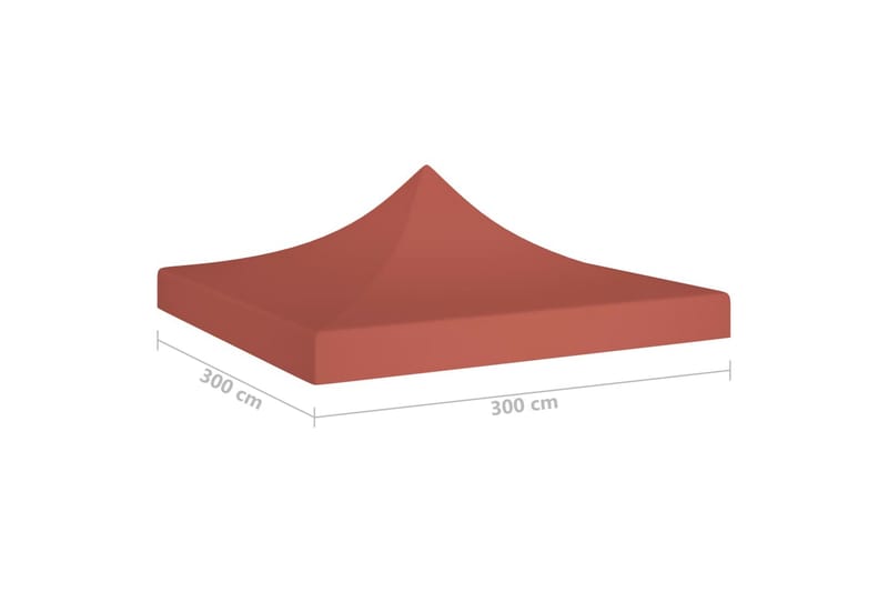 Teltduk for festtelt 3x3m terrakotta 270 g/m² - Rød - Paviljongtak