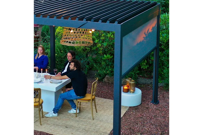 Mirador Alasvedettävä paviljongin seinä 3m Grå - Hagemøbler & utemiljø - Solbeskyttelse - Paviljong - Paviljongvegg