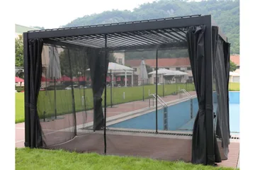 Myggnett til Pavilion Mirador 300x300 cm 4 stk Sort - Hagemøbler & utemiljø - Solbeskyttelse - Paviljong - Paviljongvegg