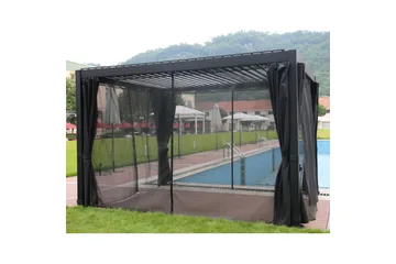 Myggnett til Pavilion Mirador 4 stk Sort - Hagemøbler & utemiljø - Solbeskyttelse - Paviljong - Paviljongvegg