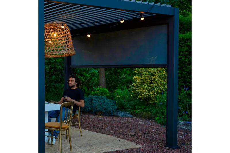 Rullegardin Paviljong vegg MiradorR 3m Grå - Hagemøbler & utemiljø - Solbeskyttelse - Paviljong - Paviljongvegg