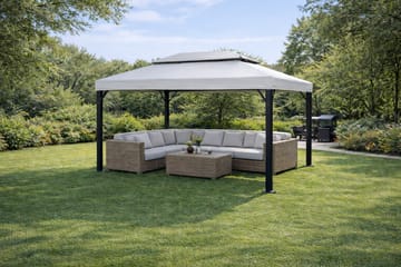 SUNSET Paviljong 3×4 m - Grå - Hagemøbler & utemiljø - Solbeskyttelse - Paviljong - Komplett paviljong