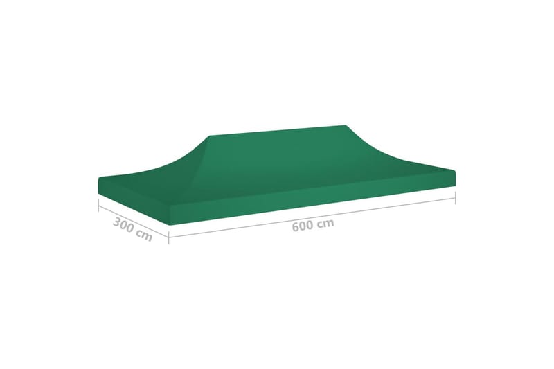 Teltduk for festtelt 6x3 m grønn 270 g/m² - grønn - Paviljongtak