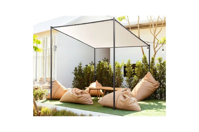 Trädgårdspergola Beliani Vimino Beige||Black - Hagemøbler & utemiljø - Solbeskyttelse - Pergola