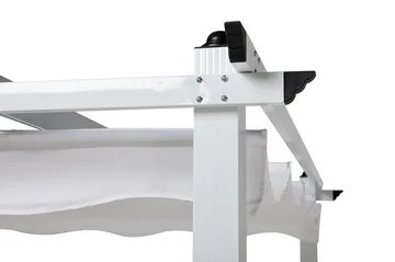 Frittstående pergola med sammenleggbart tak for terrasse og hage 4x3 - Hvit / Aluminium - Hagemøbler & utemiljø - Solbeskyttelse - Pergola