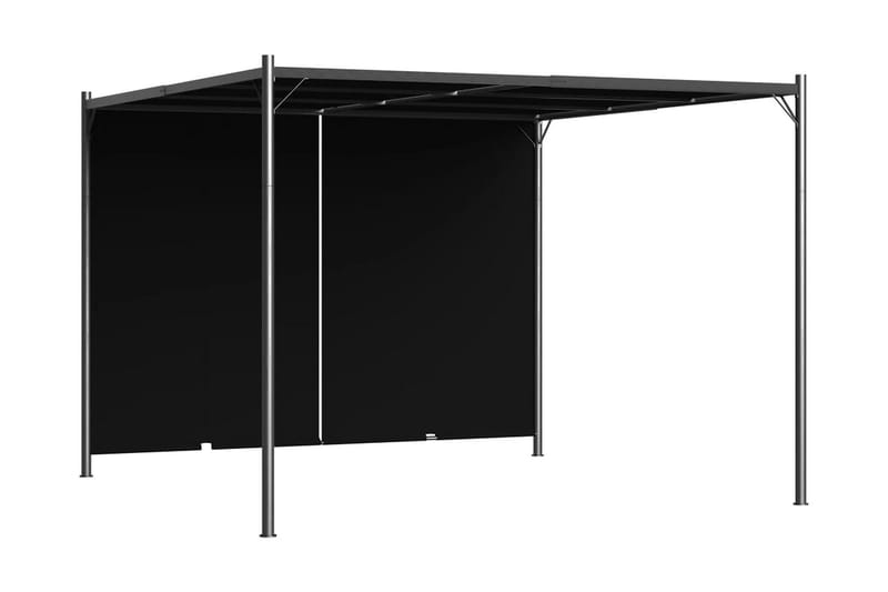 Hagepergola med uttrekkbart tak 3x3 m antrasitt - Pergola