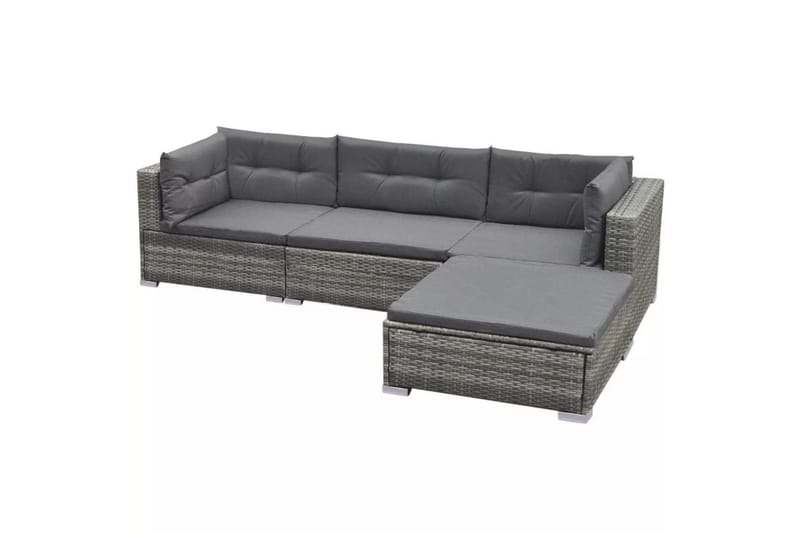 Hagesofagruppe med puter 5 deler polyrotting grå - Pergola
