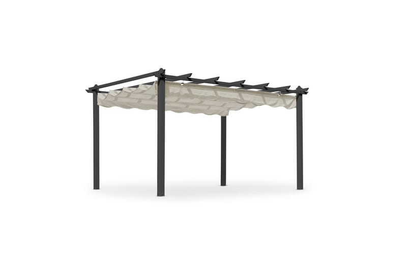 Pergola Hillerstorp Skanör 300 x 400 cm - Svart/Sand - Hagemøbler & utemiljø - Solbeskyttelse - Pergola