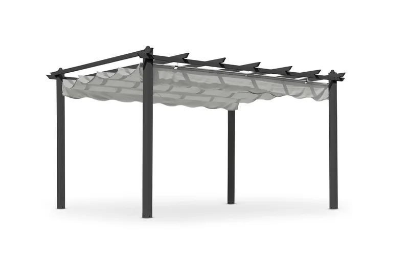Hillerstorp Skanör Pergola 300 x 400 cm - Svart/Hvit - Hagemøbler & utemiljø - Solbeskyttelse - Pergola