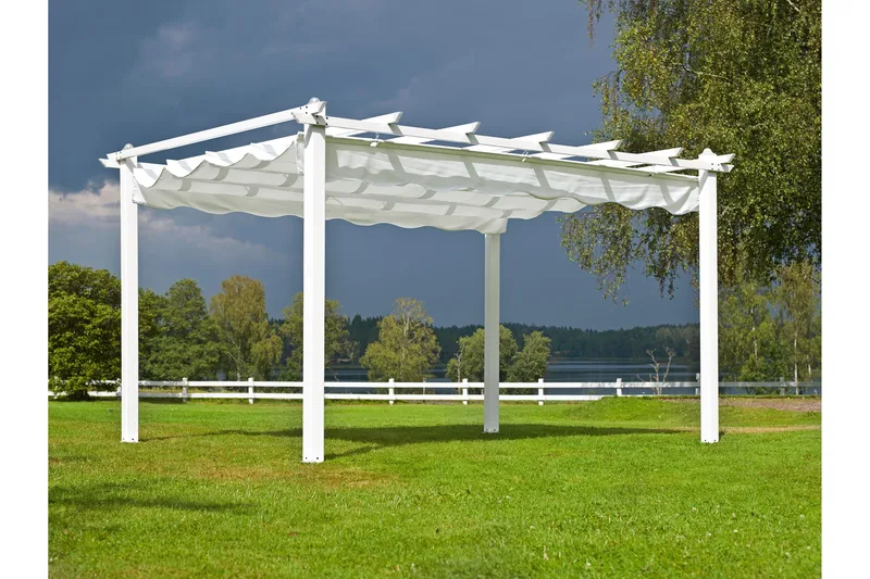 Hillerstorp Skanör Pergola 300 x 400 cm - Hvit - Hagemøbler & utemiljø - Solbeskyttelse - Pergola