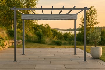 Lazio Pergola 295x395 cm - Svart/Grå - Hagemøbler & utemiljø - Solbeskyttelse - Pergola