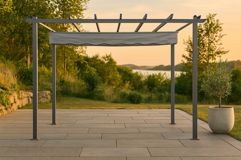 Lazio Pergola 295x395 cm - Svart/Grå - Hagemøbler & utemiljø - Solbeskyttelse - Pergola