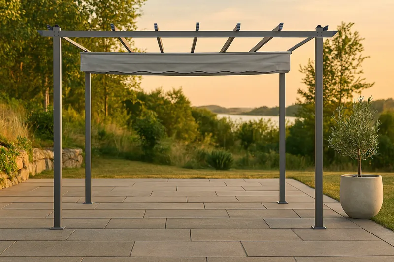 Lazio Pergola 295x395 cm - Svart/Grå - Hagemøbler & utemiljø - Solbeskyttelse - Pergola