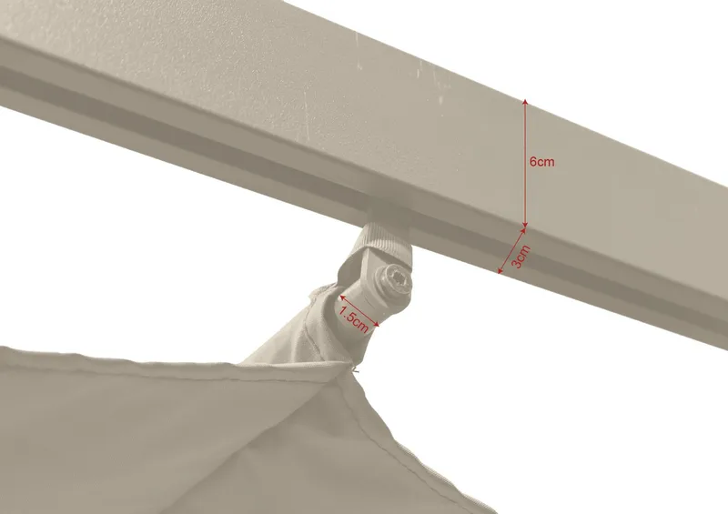 Porto stor pergola 4x3 m i aluminium med tak - Beige - Hagemøbler & utemiljø - Solbeskyttelse - Pergola