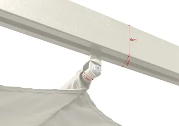 Porto stor pergola 4x3 m i aluminium med tak - Hvit - Hagemøbler & utemiljø - Solbeskyttelse - Pergola