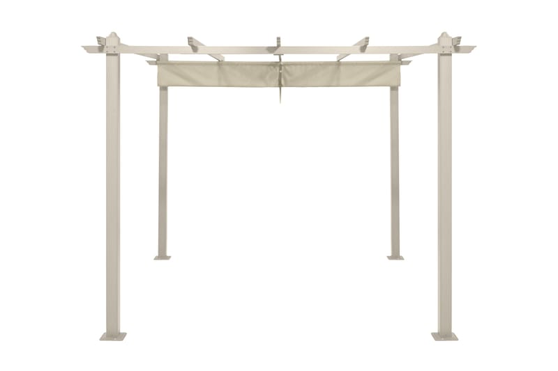 Porto stor pergola 4x3 m i aluminium med tak - Beige - Hagemøbler & utemiljø - Solbeskyttelse - Pergola