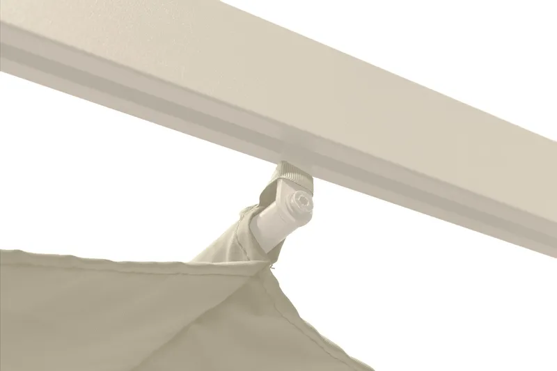 Porto stor pergola 4x3 m i aluminium med tak - Beige - Hagemøbler & utemiljø - Solbeskyttelse - Pergola