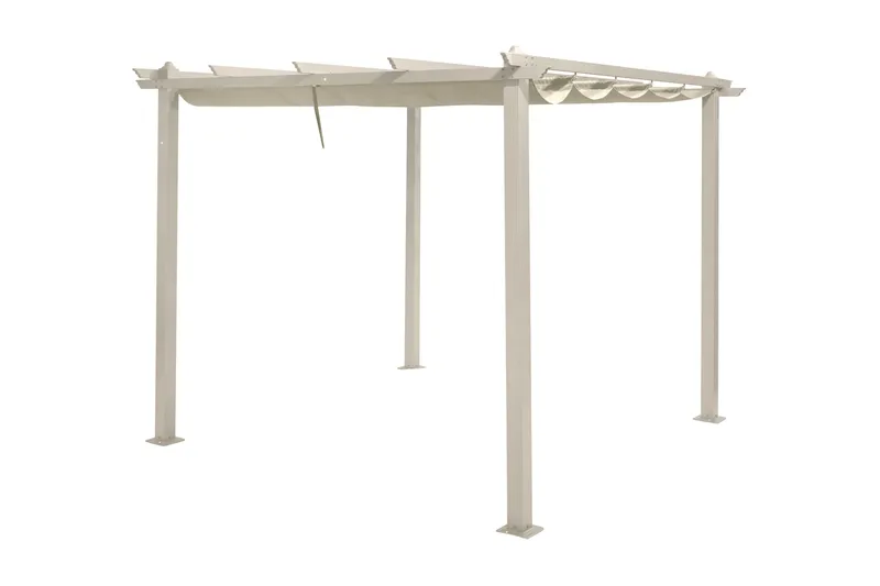 Porto stor pergola 4x3 m i aluminium med tak, Beige