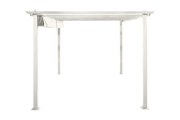 Porto stor pergola 4x3 m i aluminium med tak - Hvit - Hagemøbler & utemiljø - Solbeskyttelse - Pergola