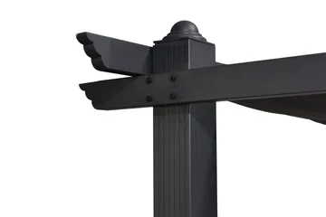 Porto stor pergola 4x3 m i aluminium med tak - Mørkgrå - Hagemøbler & utemiljø - Solbeskyttelse - Pergola