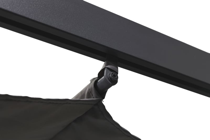 Porto stor pergola 4x3 m i aluminium med tak - Mørkgrå - Hagemøbler & utemiljø - Solbeskyttelse - Pergola