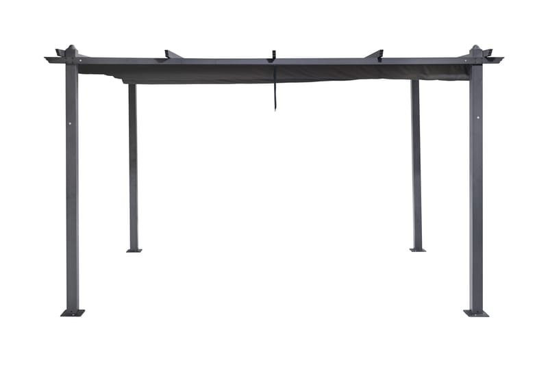 Porto stor pergola 4x3 m i aluminium med tak, Mørkgrå