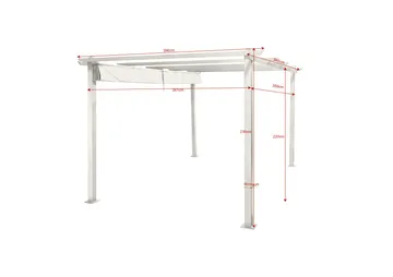 Porto stor pergola 4x3 m i aluminium med tak - Hvit - Hagemøbler & utemiljø - Solbeskyttelse - Pergola