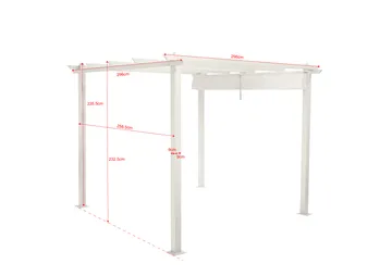 Porto pergola 3x3 m i aluminium med tak for solskjerming - Hvit - Hagemøbler & utemiljø - Solbeskyttelse - Pergola