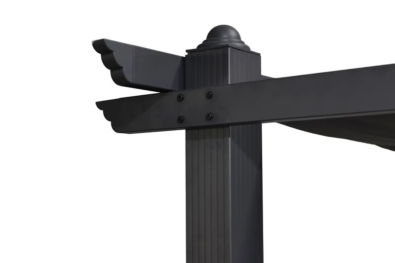 Porto pergola 3x3 m i aluminium med tak for solskjerming - Mørkgrå - Hagemøbler & utemiljø - Solbeskyttelse - Pergola
