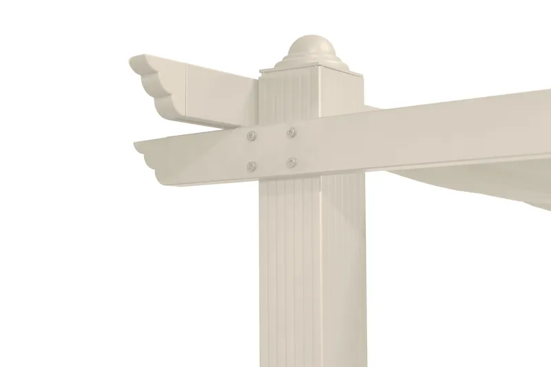 Porto pergola 3x3 m i aluminium med tak for solskjerming - Beige - Hagemøbler & utemiljø - Solbeskyttelse - Pergola