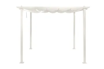 Porto pergola 3x3 m i aluminium med tak for solskjerming - Hvit - Hagemøbler & utemiljø - Solbeskyttelse - Pergola