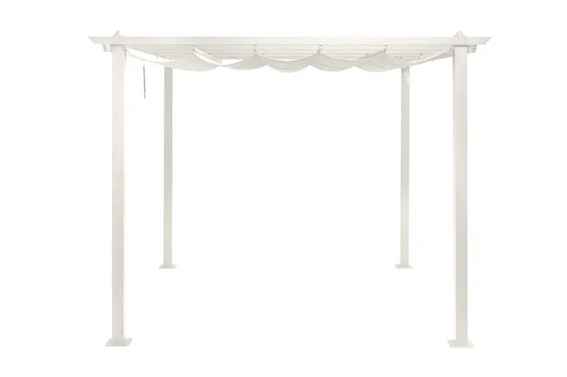 Porto pergola 3x3 m i aluminium med tak for solskjerming - Hvit - Hagemøbler & utemiljø - Solbeskyttelse - Pergola