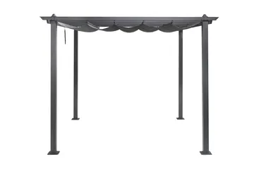 Porto pergola 3x3 m i aluminium med tak for solskjerming - Mørkgrå - Hagemøbler & utemiljø - Solbeskyttelse - Pergola