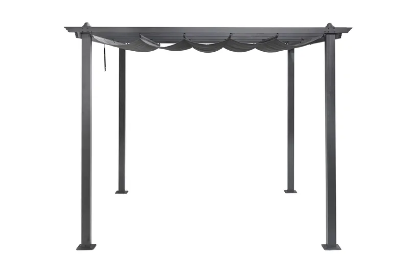 Porto pergola 3x3 m i aluminium med tak for solskjerming - Mørkgrå - Hagemøbler & utemiljø - Solbeskyttelse - Pergola