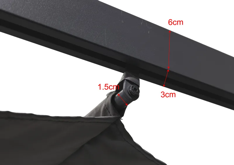 Porto pergola 3x3 m i aluminium med tak for solskjerming - Mørkgrå - Hagemøbler & utemiljø - Solbeskyttelse - Pergola