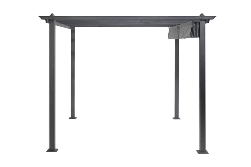 Porto pergola 3x3 m i aluminium med tak for solskjerming, Mørkgrå