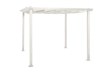 Porto pergola 3x3 m i aluminium med tak for solskjerming - Hvit - Hagemøbler & utemiljø - Solbeskyttelse - Pergola