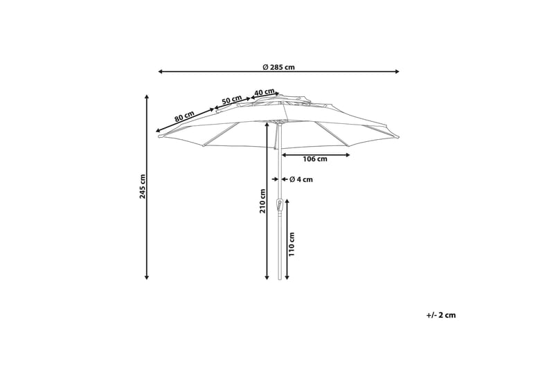 Roblin Parasol 285x285 cm - Grønn/Svart - Hagemøbler & utemiljø - Solbeskyttelse - Parasoller