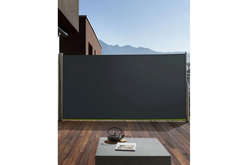 Sidomarkis Beliani Dorio Beige/Silver, 305x9x160 cm Grey||Silver 305x9x160 cm VALUE_MISSING_1 - Hagemøbler & utemiljø - Solbeskyttelse - Markiser - Sidemarkise